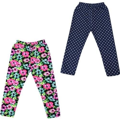Children 2 Pieces/lot Long Leggings Girls Pants Cotton Trousers for babies Colorful clothes 2018 Low price new clothing