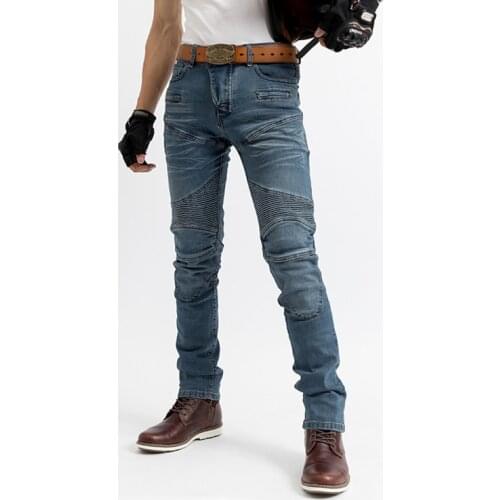 For Komine PK718 Four Seasons Motorcycle Anti-fall Jeans Knight Riding Denim Racing Trousers with Protectors