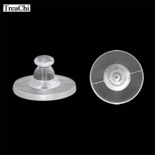 100Pcs DIY Ear Accessories Back Stopper Silicone Earring Stud Back Pluging Blocker Clear Earring Holder Stoppers Soft 11*6mm