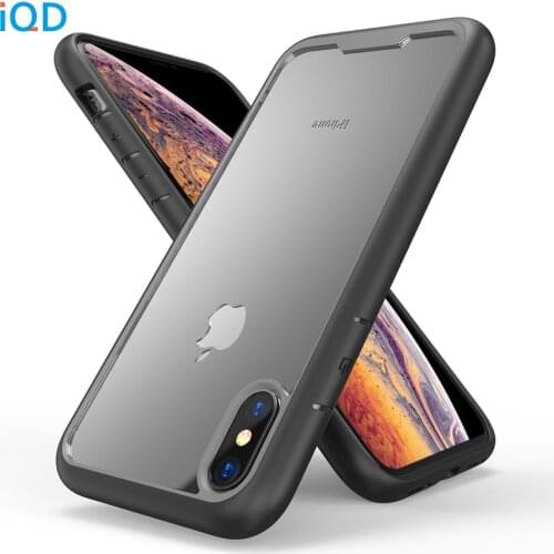 IQD For iPhone X XS Max XR 7 8 6 6s Plus Cases TPU Bumper Transparent Back Cover protective Case Anti-fall Scratch prevention