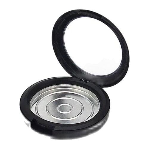 Cosmetic Powder Compact Matte Black Empty One-layer Blusher Container Eye Shadow Case DIY Makeup Palette Dia 59mm Clear Cap