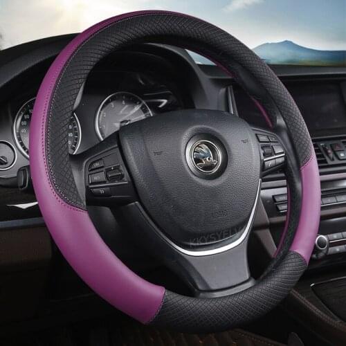 Leather Car Steering Wheel Cover for Skoda Superb 1 2 3 KODIAQ / KODIAQ GT Auto Accessories