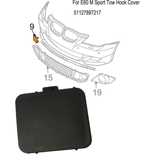 Front Bumper Tow Eye Hook Cover Cap For BMW 03-10 E60 5 seires M Sport Trim