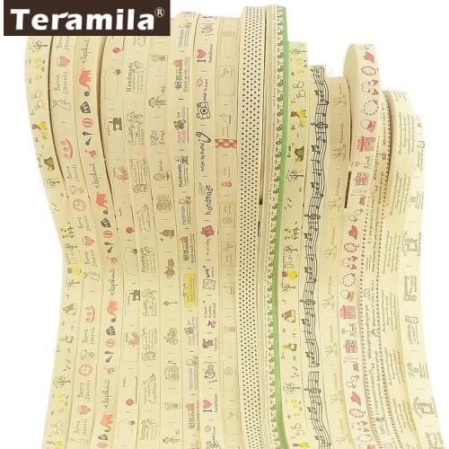 Teramila Fabric Cotton Label Ribbons Handmade Garment DIY Sewing Handcraft Kid Cloth Accessories 2cm/2.5cm Width 2m/Lot