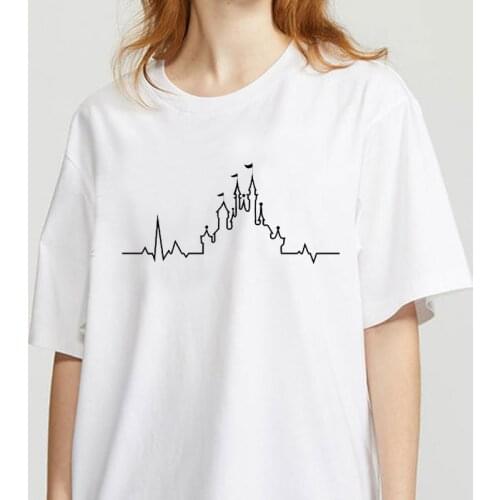 Summer Heartbeat Art Funny Casual Funny t shirt Kindness Tee Female T Shirt Couple Women O-NECK T-shirt Fashion Top Tees Female