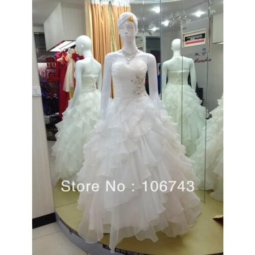 Loves free shipping 2016 new style best seller Sexy bride wear handmade Custom sizes crystal plus size ball gown wedding dress