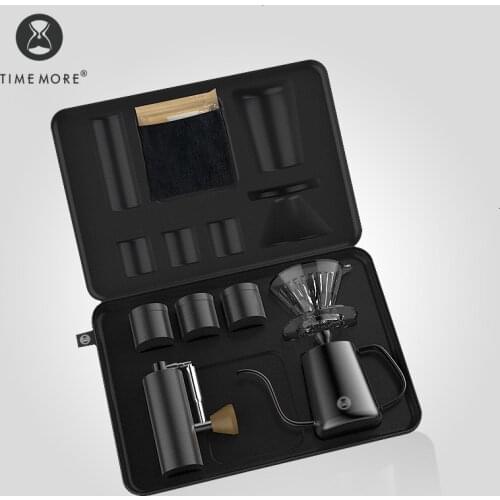 TIMEMORE Store Coffee Grinder Maker Handbag Suits Utensils 6Piece Set Black Portable ForKitchenHomeTraveOffice