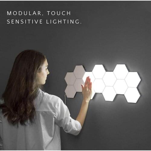 Modular Touch Lights LED Hex Lights DIY Quantum Lamps Magnetic Sensitive Lighting Night Light Home Decoration Wall Lampara
