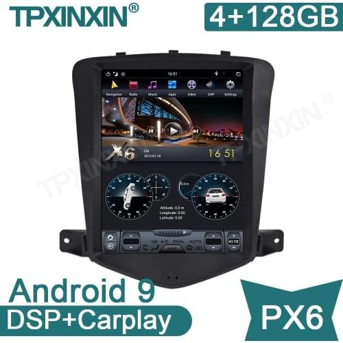 4+128G PX6 For Chevrolet Cruze J300 2008 - 2012 2din Radio Multimedia Video GPS Navigation 2 din For Tesla style