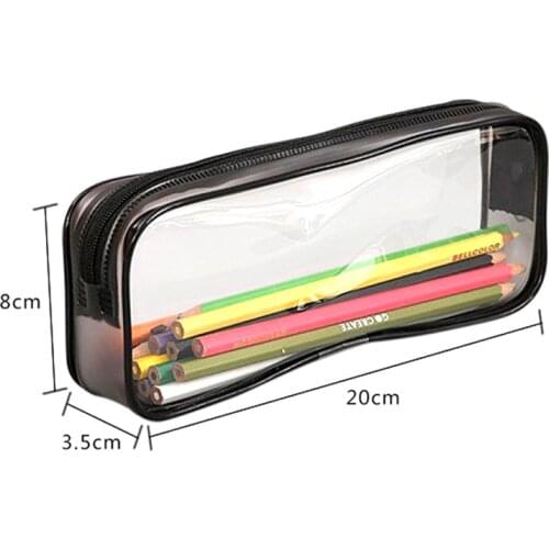 Soft Plastic Transparent Pencil Case Student Pvc Clear Pen Bag Transparent Bag