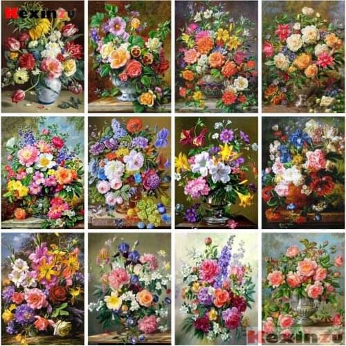 Kexinzu Full 5D Square Round Drill Diamond Painting Kit Cross Stitch Flower 5D Mosaic Embroidery Handmade Home Decor Gift