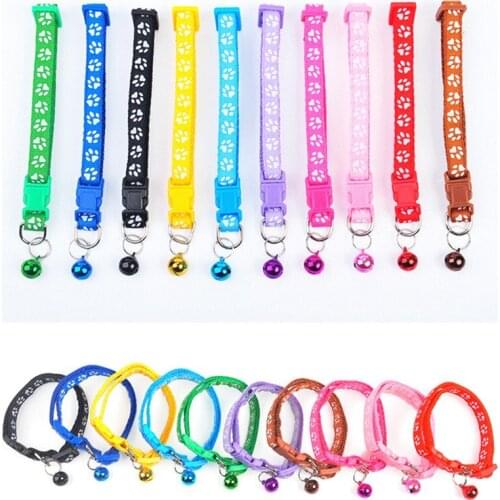 Dog Cat Collar With Bell Adjustable Buckle Collar Cat Pet Supplies Cat Accessories Collar Small Dog Chihuahua Joy Pet Supplies