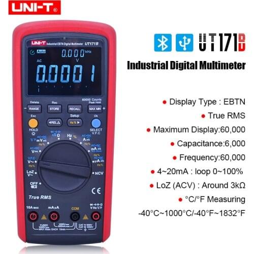 UNI-T UT171B Industrial True RMS Digital Multimeter Auto Range Admittance 60K Counts Resistance Tester Original Measure EBTN