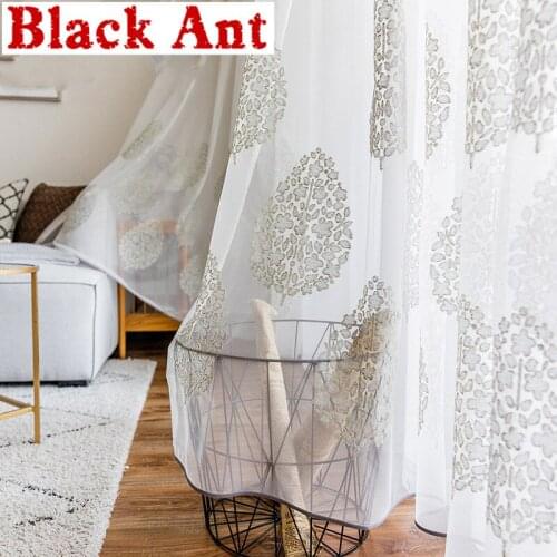 Sheer Curtain Tree Pattern American Country For Living Room Balcony Voile Drape Tulle Curtain Window Kitchen Panel X059#40