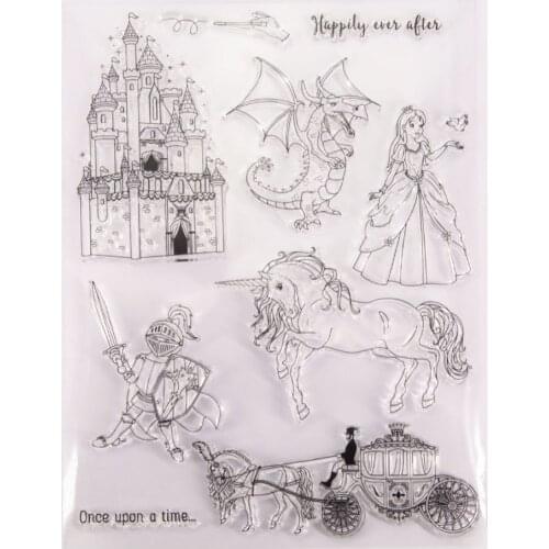 Princess Castle Carriage Transparent Clear Silicone Stamps for DIY Scrapbooking/Card Making/Kids Crafts Fun Decoration Supplies