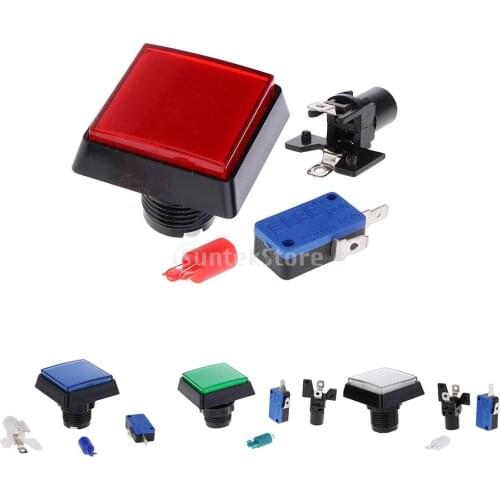 Rectangle Arcade Game Machine Push Button w/ 12V led lamp illuminated 5x5cm