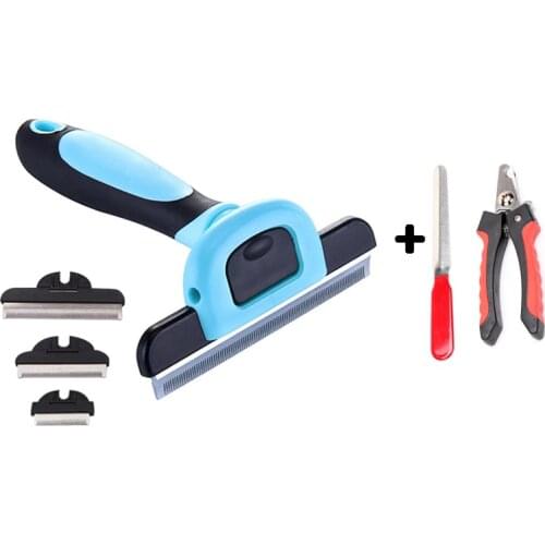 Pet Combs Nail Clippers Dog Hair Remover Cat Nails Brush Grooming Tools Puppy Detachable Clipper Pet Trimmer Combs for Cat Dog