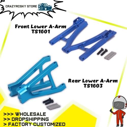 RCAWD 2PCS Alloy Front/Rear Lower Suspension Arm A-Arm For Rc Hobby Car 1/16 Traxxas Slash a-Arm 6061-T6 7032 Buggy Hopup Parts