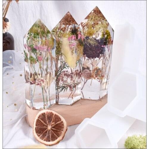 Hexagonal Cone Silicone Mold DIY Crystal Epoxy Resin Mould Flowers Candle Making Home Decoration Ornaments Handmade Crafts