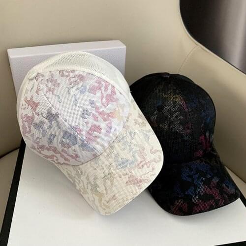 Summer Hat Female Japanese and Korean Style Street Fashion Sun Hats Mesh Breathable Adjustable Color Baseball Cap