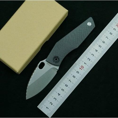 Clearance price SJ75 folding knife D2 blade titanium +CF handle outdoor camping survival kitchen fruit EDC gift tool knife