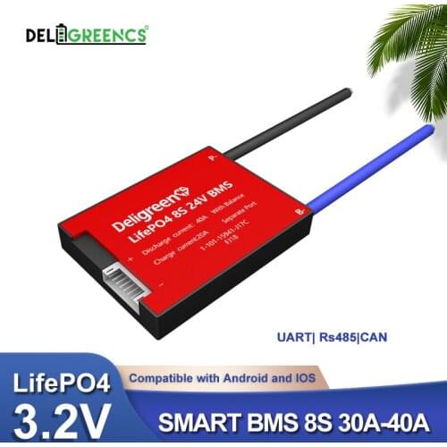 Smart BMS 8S 48V 30A 40A 60A Bluetooth App on phone rs485 by PC for 3.2V rated Lifepo4 BMS NTC
