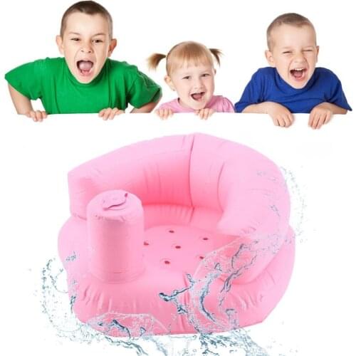 Hot bath chair! Baby Seat Chair Inflatable Sofa Dining Pushchair PVC Bath Seats Infant Portable Play Game Mat Sofas Learn Stool