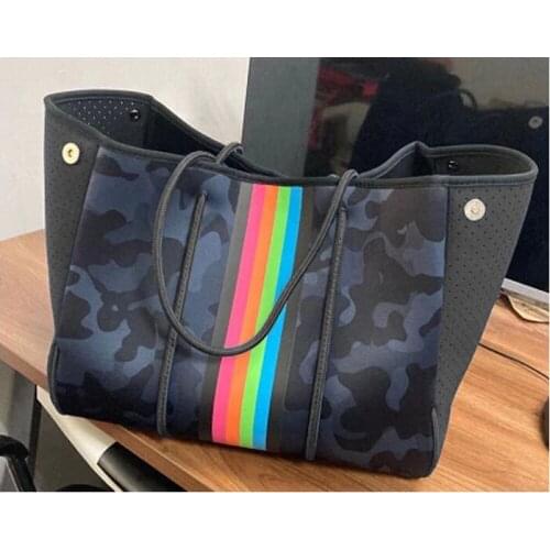 Hot Fashion Print Neoprene Bag Waterproof Handbag Women Casual Shopping Tote Bags Large Capacity Beach Bag Lash Packages