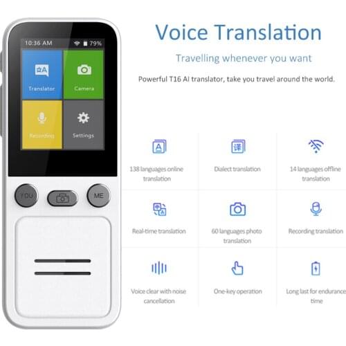 T16 Voice Translator Language Translator In Real-time Smart Translator Supports 14 Offline Languages Multinational Translation