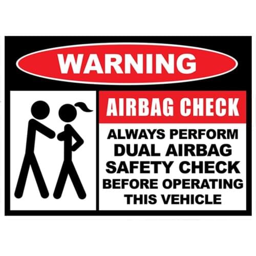 1 Pcs Warning Decals Warning Airbag Check Funny Vinyl Sticker Car Truck Window Decal Safety Bumper Vinyl Reflective Stickers