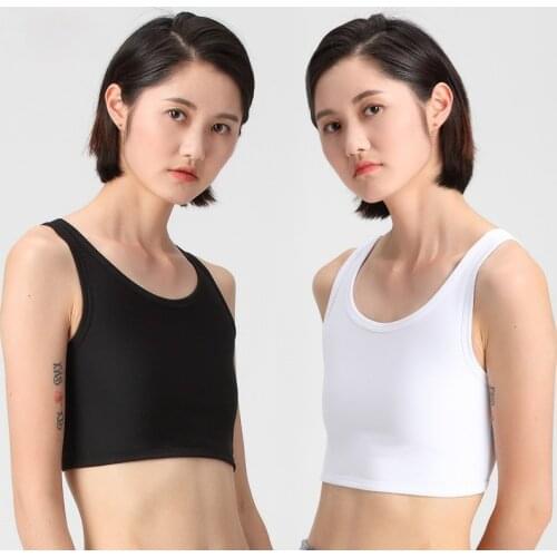 Women Breast binder Buckle Short Chest Casual Tran Top Breathable Buckle Tops Casual Vest Breast Binder Tops Shapers