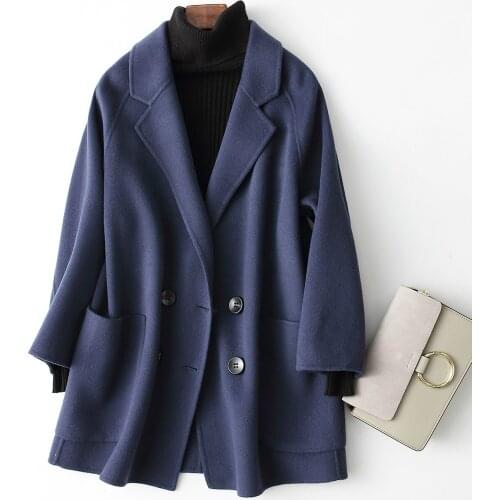 2020 Winter Jacket Women Solid Color 80% Wool Coat Female Spring Autumn Jackets Ladys Coats abrigo mujer 38068 WYQ1488