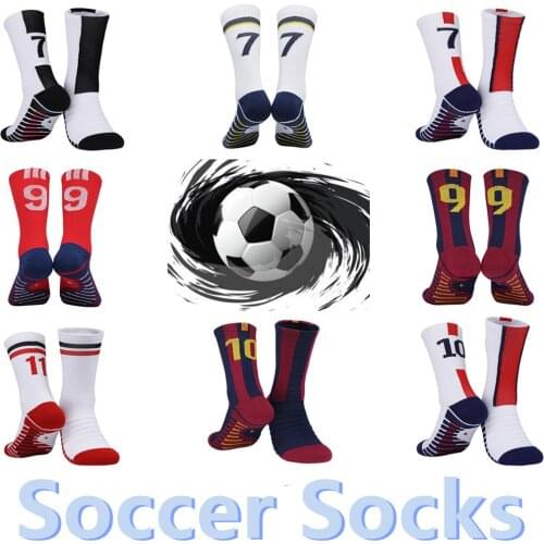 1Pair NO7 NO9 NO10 NO11 Number Seven Nine Ten Eleven Soccer Basketball Sport Crew Socks Club Team Outdoor Gym American Football
