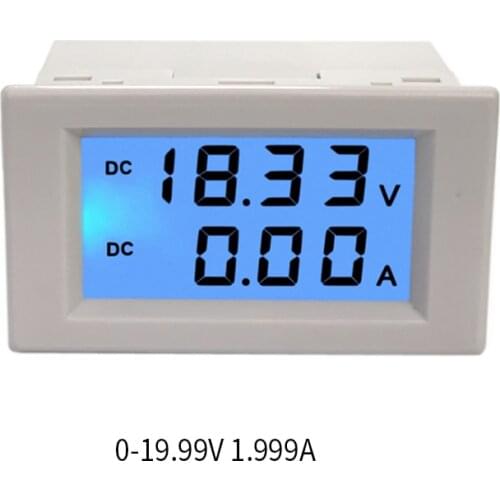 1Pcs white multi-standard dual LCD display DC voltage and ammeter voltmeter ammeter range DC 0-600V 0-200A blue backlight
