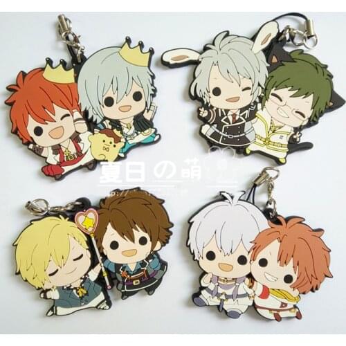1pcs Anime Keychain Idolish7 Twins Version Lovely Keychain Resin Rubber Strape Pendant Keyring Portachiavi