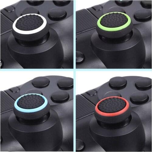 10PCS Double Rocker Enhanced Raised Silicone Rubber Analog Stick Thumb Grips Joystick Cover Caps For Playstation 4 PS4 Xbox One
