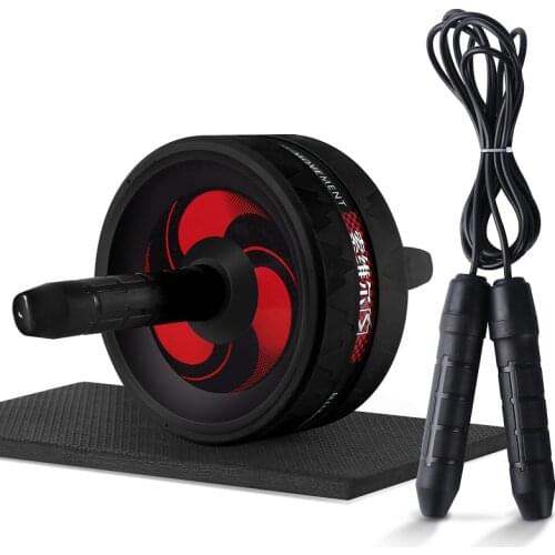 2 In 1 Fitness Large Equipment Abdominal Exercise Wheel Jump Rope No Noise Ab Wheels Abdominal Exercise Rollers for Exercise