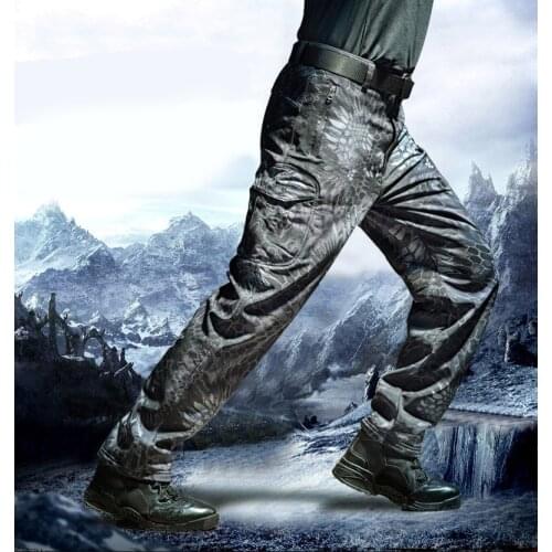 2021 Soft Shell Tactical Camouflage Pants Men Combat Waterproof Military Cargo Warm Fleece Camo Winter Warm Army Trousers