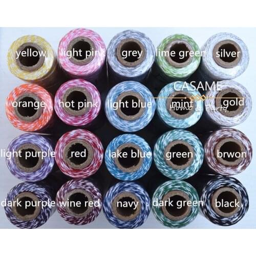 4 ply (100Yards/spool) 5pcs/lot thin Bakers twine color cotton twine silver gold red pink color you can choose by free shipping