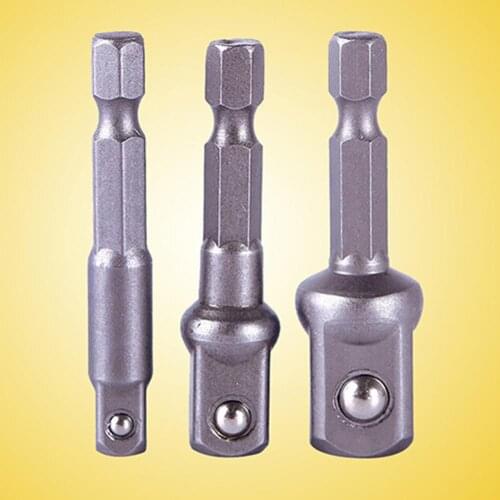 70% HOT SALES!!! 3 Pcs Socket Adapter Set Hex Shank to 1/4 3/8 1/2 Inch Impact Driver Drill Bits