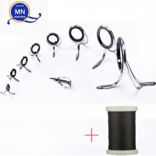 9pcs/Kit Spinning Surf/Carp/Feeder/Thunder Snakehead/Boat Jigging Rod Guide component DIY Rod stainless steel guide accessory