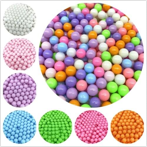 3 4 5 6 8 mm Candy Color NO Hole Beads Acrylic Beads for Jewelry Making Handmade Kids Toys DIY