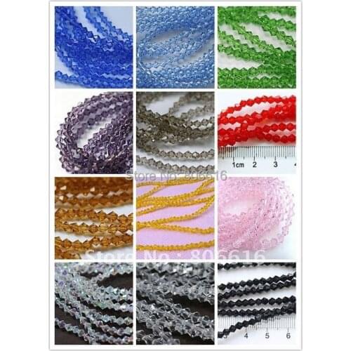 4MM (1440Pcs Mix 12 Colors) 5301 Bicone Crystal Beads Glass Loose Bead Fashion Jewelry Accessory