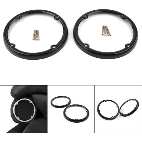 Black Motorcycle CNC Tour Pak Speaker Trim Round for Harley Electra Glide Ultra Limited Tri Glide 2014 2015 2016 2017 2018 2019
