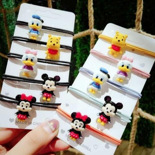 Disney childrens cute cartoon head rope Mickey bear hair ring little girl tie head rope hair accessories small animal headdress