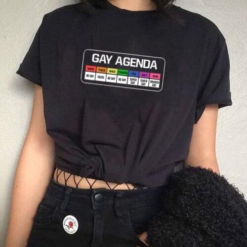 2020 New Arrival Week Rainbow Be Gay Be Lesbian Pride Slogan Tee 90s Fashion Harajuku Casual Funny Vintage Unisex T-Shirt Tops