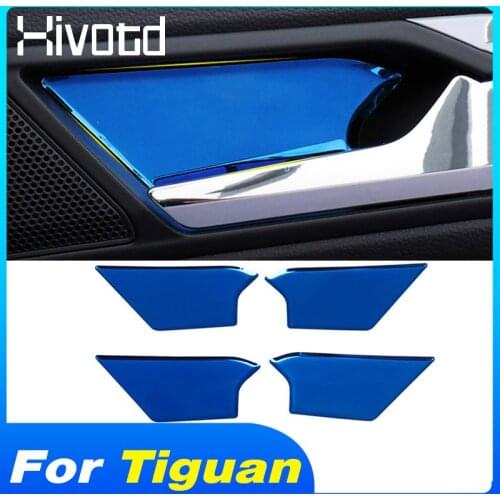 Hivotd For Volkswagen Vw Tiguan Mk2 2020 2019 2018 Car Accessories Auto Door Inner Bowl Sticker Trim Interior Parts Styling