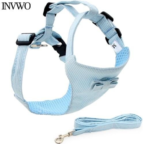 INVWO Cat I-shaped chest strap Simplicity and Convenience Harness Exquisite Bow Decoration