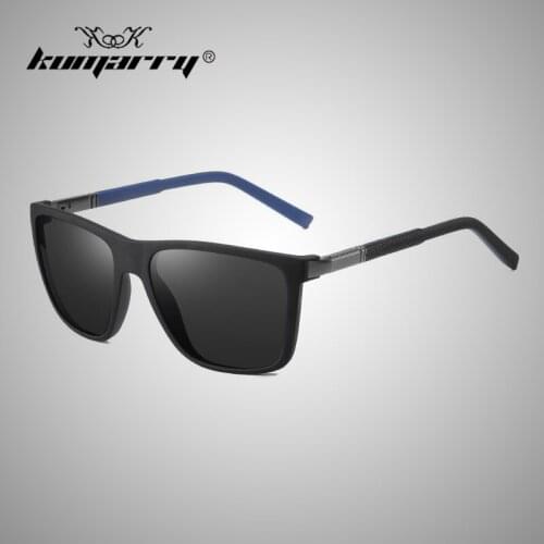 KUMARRY Vintage Square Polarized Sunglasses Men TR90 Frame High-End Mens Drivers Fishing Sun Glasses Eyewear Anti-UV400 KTM023