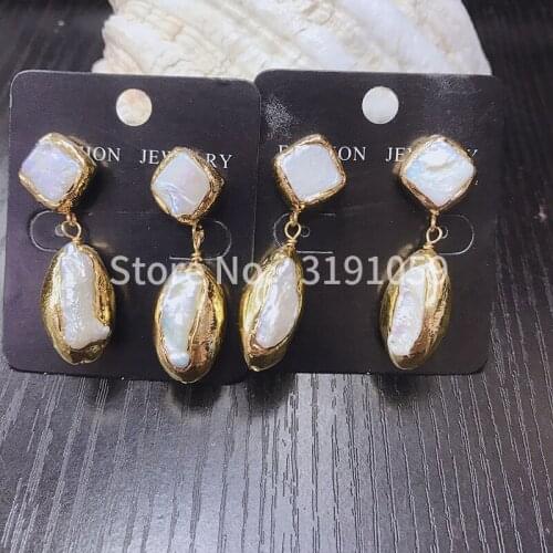 Fashionable and simple temperament national style vintage pearl crystal earrings
